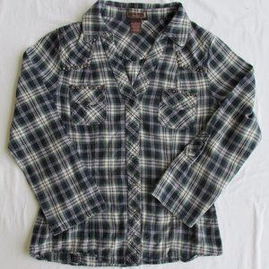 DM BM Girl's Western Flannel Shirt Size Small